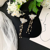 Jellyfish Dangle Earrings, White Jellyfish Earrings, Jellyfish long drop earring, Unique Earrings, Beach Lover Jewelry Gift